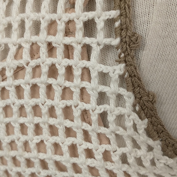 Cotton Crochet Dress Neutral Sleeveless Mod & Sexy - Picture 5 of 10